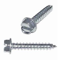 HWHSTS81 #8 X 1" Hex Washer Head, Slotted, Tapping Screw, Type A, Zinc